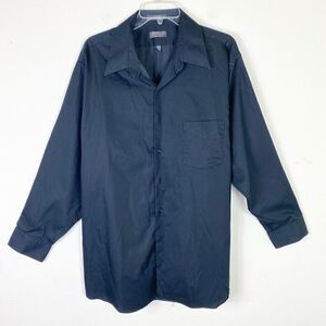 Arrow Sateen Black Button Up Dress Shirt Neck Size 17-17.5